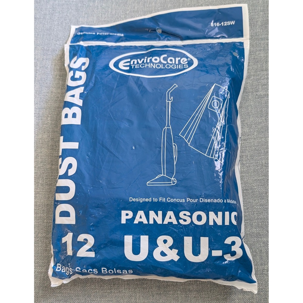 EnviroCare 12 Pack Panasonic Type U U-3 Vacuum Dustβ Bags 816-12SW White